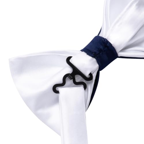 Image of Dubulle Mens Paisley Striped Bowtie Set Pre-tied Bowtie for Men and Pocket Square Set Wedding Business