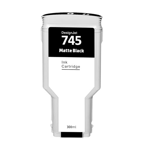 Hallosun Cartucho de tinta 300ML HP 745 negro mate (F9K05A) compatible con impresoras HP DesignJet Z2600 Z5600