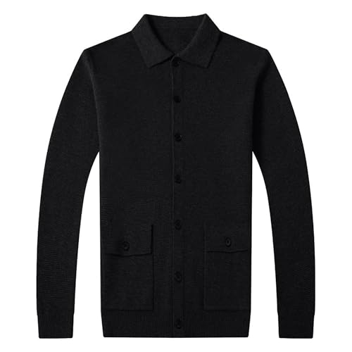 Men's Lapel Cardigan Sweater Men Button Slim Fit Lightweight Sweater Men Long Sleeve Knit Cardigan4
