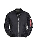 Military Mil-Tec Herren Ma1 Jacke, Schwarz, M