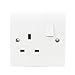 Aexit AC 250V 13A U-_K jednobiegunowe, 1-stopniowe, przełączane gniazdko ścienne z certyfikatem BS Najwyższe standardy bezpieczeństwa(AC 220V Prise U-_K Single Pole mur Switched Outlet Blanc 86mm x 8
