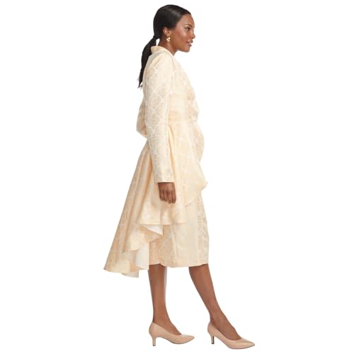 Masseys Jacquard High-Low Ruffle Jacket and Dress Suit2