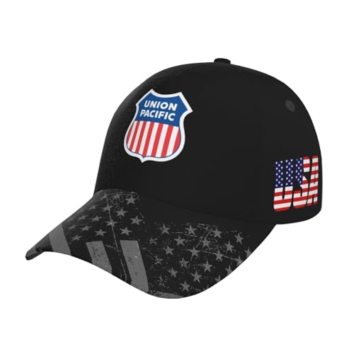 Union Pacific Railroad Adjustable Baseball Cap Vintage Outdoor Trucker Hat Black