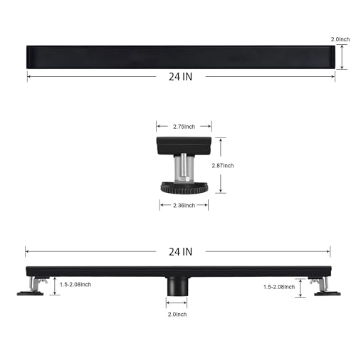 Bmvlffs 24-Inch Linear Shower Drain with Tile Insert Grate, 2-in-1 Matte Black Cover, Rectangle Floor Drain 304 Stainless Steel Including Hair Strainer by Bmvlffs - Used condition - Image 2