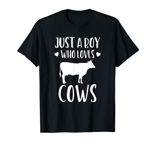 Just A Boy Who Love Cows Gracioso Regalo Granjero Camiseta