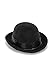 elope Mini Bowler Hat for Adults, Black Velvet Steampunk Top Hats with Elastic Fit, Felt Derby Hat Costume Accessory Standard