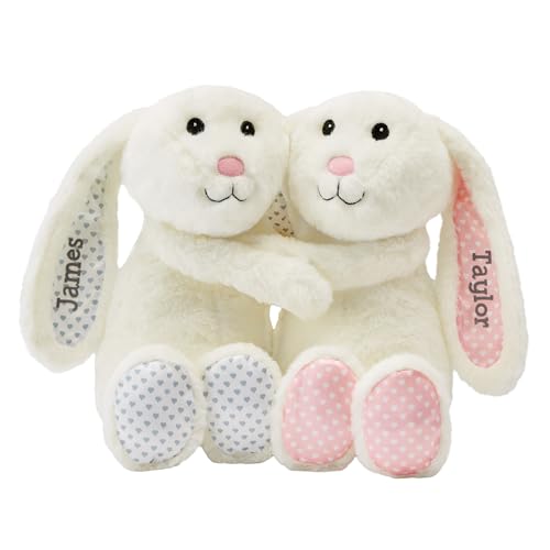 Let's Make Memories Personalized Hugging Plush Bunnies - Valentin...