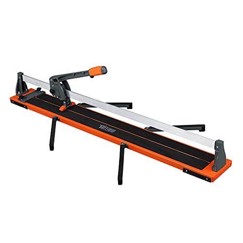 TUFFIOM 48 Inch Manual Tile Cutter with Ergonomic Handle & Tungsten Carbide Cutting Wheel, Porcelain Ceramic Floor Tile Cutter Machine with Anti-Skid Feet and Removable Scale