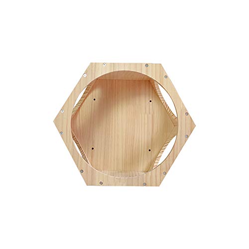 Felivecal Wooden Wall-Mounted Cat Bed, Cat Shelf Cat House Condon, cat Jumping Platform, cat Bed, Hammock, Hexagonal cat House