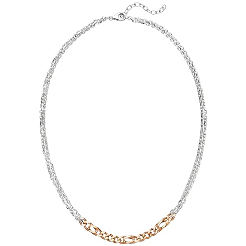 Jobo Damen-Halskette aus 925 Sterling Silber Bicolor vergoldet 47 cm