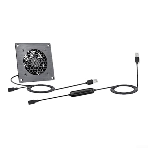 ZAMETTER Ventilador de refrigeración USB de 120 mm, 3/6/10 velocidades, ajustable, funcionamiento silencioso, ventilador de flujo axial CC de múltiples velocidades, sistema de flujo axial controlado