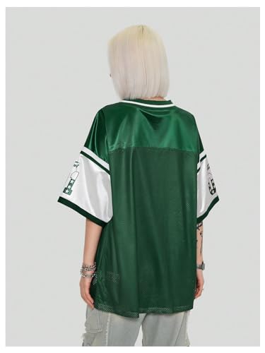 SHENHE Women's Oversized Jersey Y2K Number Print Graphic Mesh Drop Shoulder Football Jerseys Summer Tops2