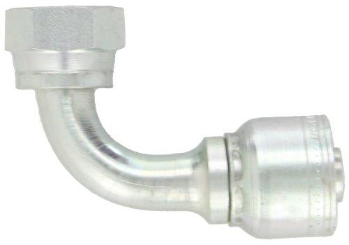 Image of Aeroquip 1AA12FRB12 Carbon Steel Global TTC (Thru the Cover) Crimp Hose Fitting Female ORS Swivel, 90 Degree Elbow, 3 /4 inch Hose ID, 1-3 /16 inch - 12 Thread