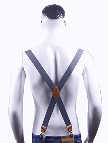 Image of Adjustable Elastic Suspenders for Men's and Women's with X Back Suspenders for Casual & Formal
