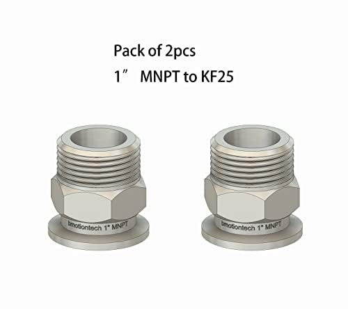 Image of bmotiontech 1 inch MNPT Male NPT to KF25 NW25 Flange Fitting adapter (ISO-KF KF25 QF25 NW25) (1 inch MNPT KF25 x 2PCs)