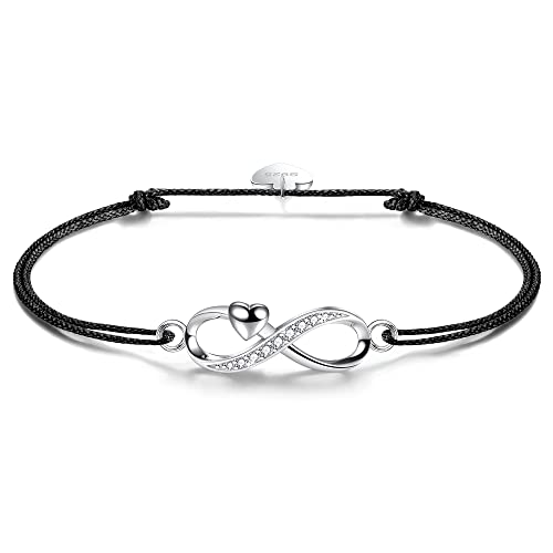 F.ZENI bracelet femme en argent sterling 925 bracelet infini étincelle zircone cubique amour pour toujours bracelets pour femmes filles bijoux cadeau avec...