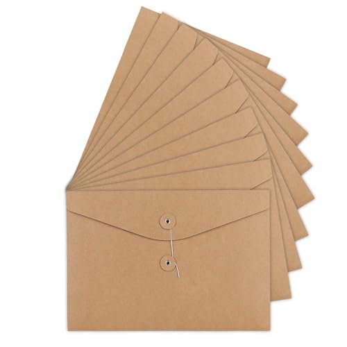 Pochette document en papier kraft A4 robuste lot de 10 chemises à boucle haute capacité