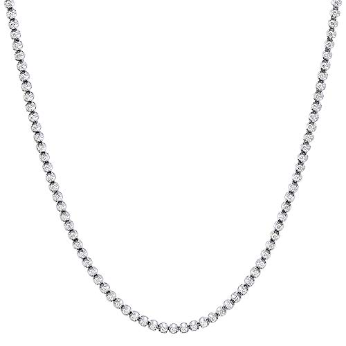 Mens Tennis Style Diamond Chain Necklace 13Ctw In 14K Gold (White Gold) #TOP12