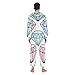 Yuiboo Cute Doodle Style GemstoneAdult One Piecing Pajamas for Women Man Hooded Sleepwear Homewear