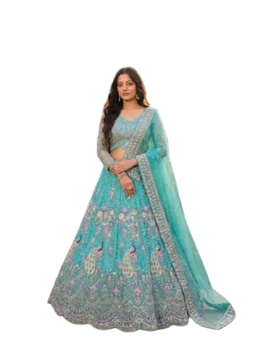 Image of Lehenga choli For Womens and Girls Soft Butterfly Net Lehenga Choli with Coding Sequins Work Dupatta | Semi Stitched Designer Ethnic Set