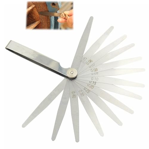 GNALIA Jauges D'Épaisseur 1 Unité 100Mm 32 Lames 0.04-0.88Mm Métrique Impérial Pour Mesure Jeu De Cale Soupape