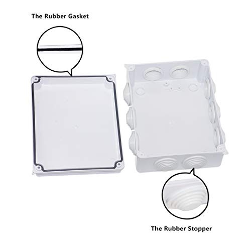 Lusumtly Junction Box Dustproof Waterproof Ip65 Abs Plastic Electrical Boxes, Indoor & Outdoor Electrical Power Cord Enclosure Universal Project Box Diy Case White 7.9 X 6.1 X 3.1 Inch (200X155X80Mm) #TOP3