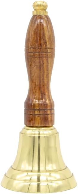 Engravable Solid Brass School Bell and Teacher Handbell (Small, Engraved)