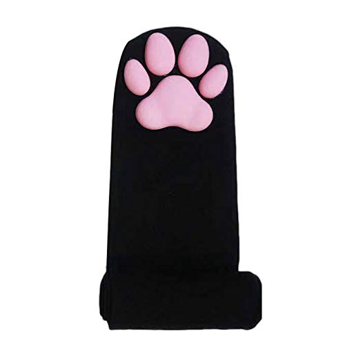 ADJ Cat Paw Pad Socks Thigh High Pink Cute 3D Kitten Claw Stockings for Girls Women Lolita Cat Cosplay