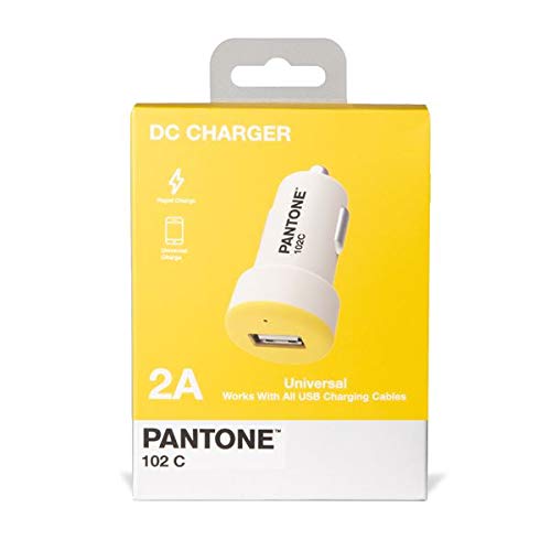 Celly PTDC1USBY Pantone Caricabatteria Da Auto, Turbo Charge, 24V, Uscita 2.1A, Giallo - 2