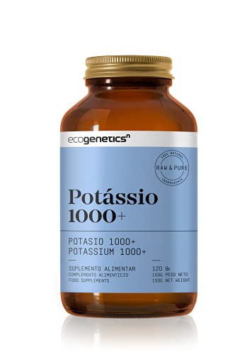 Ecogenetics Potasio 1000+ | Potasio en Pastillas, 120 Cápsulas | Suplemento Alimenticio de Fosfato Dipotásico | Fósforo y Potasio | Complemento de Vitaminas y Minerales Cover