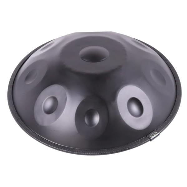 9 Ton Handpan Trommel Schwarz D-Moll Stahl mit Zubehör Meditationsinstrument