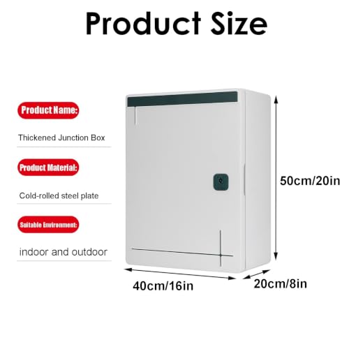 Boîtier électrique en acier imperméable 16x20x8 pour protection intérieure et extérieure - 8