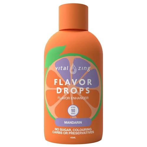【正規取扱品】VitalZing フレーバードロップス マンダリンオレンジ 45ml | ウォーターフレーバー カロリーゼロ 糖質ゼロ 天然ステビア ニュージーランド産