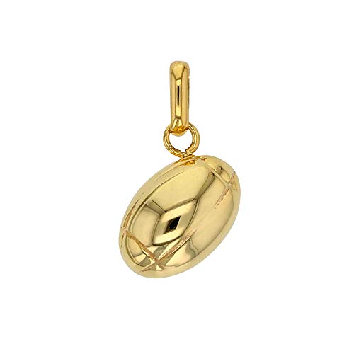 Pendentif ballon de rugby en Or 375/1000 bijou discret à porter au stade ou en soirée