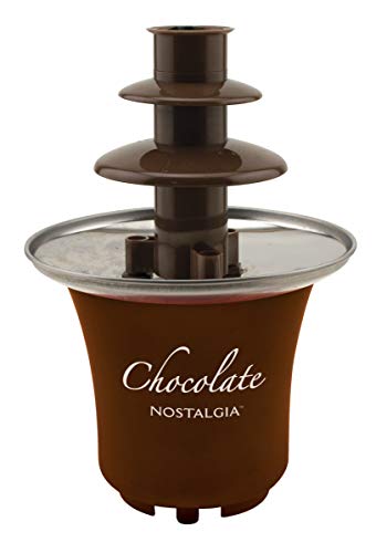Nostalgia Electric Chocolate Fondue Fountain, 8-Ounce, 3-Tier Set, Fountain Machine For Cheese, Melting Chocolate, Liqueurs, Brown #TOP4