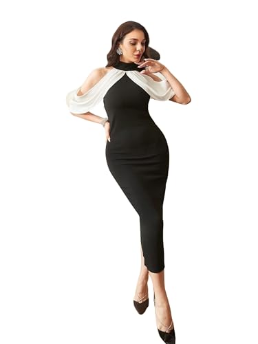 Image of White Crepe & Lace Crochet Midi Dress