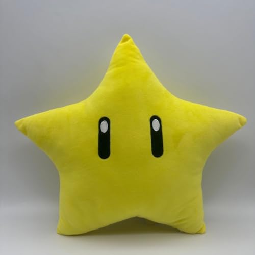AOLIAY Yellow Star Plüschtier, Bequemes Kissen,Niedliche Stofftier Plüsch Kissen Puppe, Cartoon Stofftierpuppe Dekokissen 30cm..