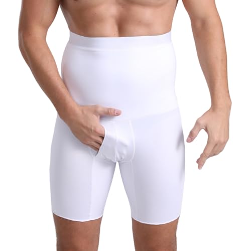 Pantalones cortos con control de abdomen ropa interior moldeadora y pantalones de compresión blanca 2