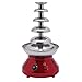 5 Tier Commercial Chocolate Fountain, 7Lbs Stainless Steel Hot Chocolate Fondue Tower, Chocolate Fountain Melting Machine for Buffet Dinner, Wedding Parties, Temperature Control 86-230℉ (Red)