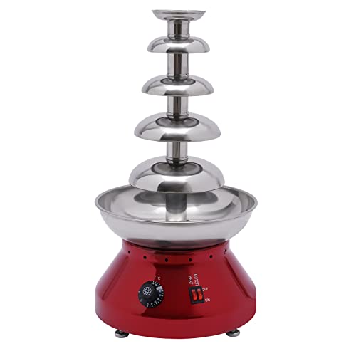 Chocolate Fondue Fountain 5 Tier Hot Chocolate Melting Machine Stainless Steel Chocolate Fondue Pot for Nacho Cheese Liqueurs Party Wedding