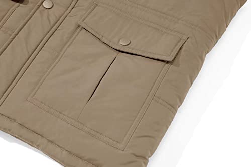 Men's Winter Outerwear Vests Warm Padded Puffer Vest For Men Thick Fleece Lined Sleeveless Jacket Puffer Coats Fleece Vest #TOP4