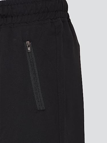 Image of Cotton Lowers for Men, Regular Fit, Zip Pocket, Night Pant, Joggers, Sports Trousers, Gym n Lounge Wear Track Pant for Boys Black XXL