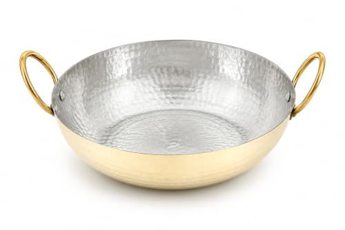 Image of Brass Kadai 2000 ml,Pure Brass kadai for Kitchen use and Cooking & Serving