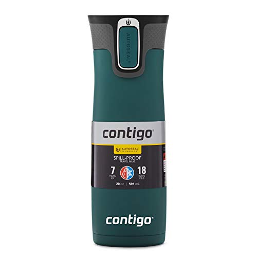 Contigo West Loop Stainless Steel Vacuum-Insulated Travel Mug With Spill-Proof Lid, Keeps Drinks Hot Up To 5 Hours And Cold Up To 12 Hours, 20Oz Chard #TOP4