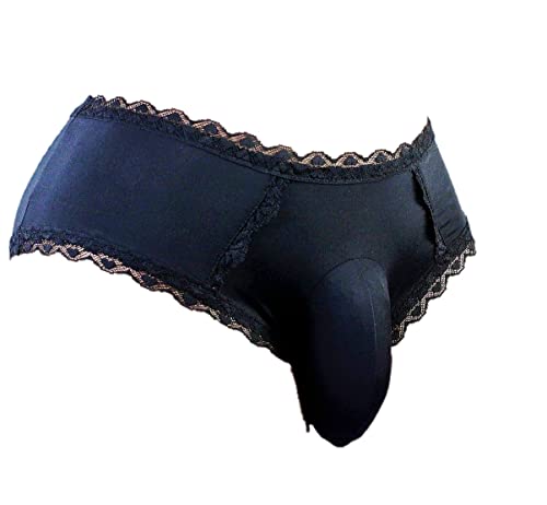 aishani Men's Lace Underwear Bikini Briefs Panties Stitched Comfy Pouch