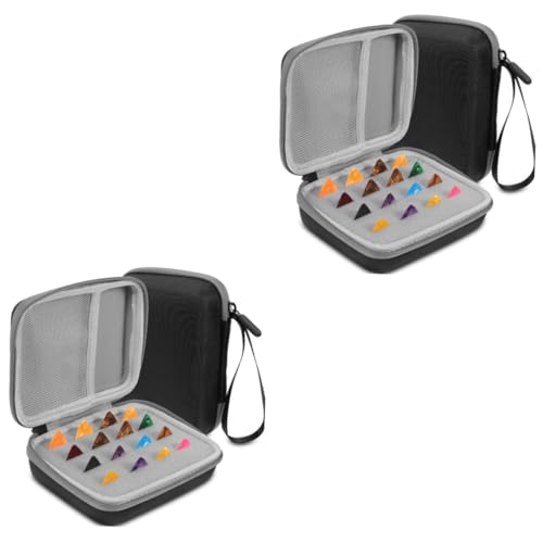 2 Set Borsa Per Plettri Per Chitarra Sostituzione Dei Per Plettro Portatile Per Dito Della Custodia Eva Elettrica Stoccaggio