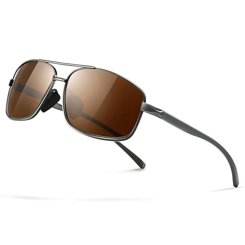 Image of SUNGAIT UV protection Ultra Lightweight Rectangular Polarized Sunglasses