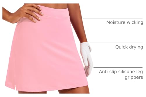 Image of Ekouaer 16 inch Golf Skorts for Woman with Inner Pockets Silicone Grippers Tennis Skirt Quick Dry Athletic Pickleball Skort