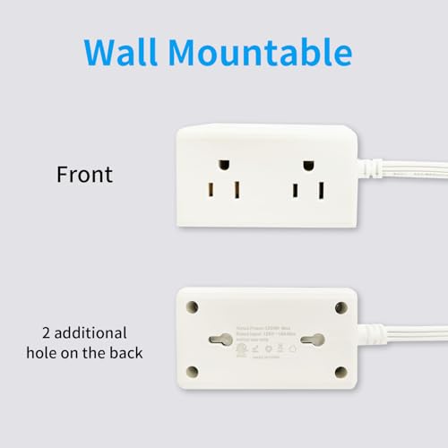 Flat Plug Power Strip, 6Ft Extension Cord with 6 Outlets Extender, Wall Mount for Travel Cruise Home Office Dorm Room Essentials - Thumbnail 5