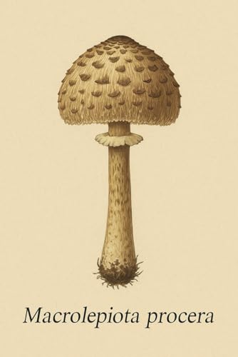 Kariertes Notizbuch 5x5 mm – Macrolepiota procera – 100 Seiten – 15,2 x 22,9 cm: Realistisches Pilz-Design mit lateinischem Namen – ideal für Schule, Biologie, Skizzen oder als Geschenk